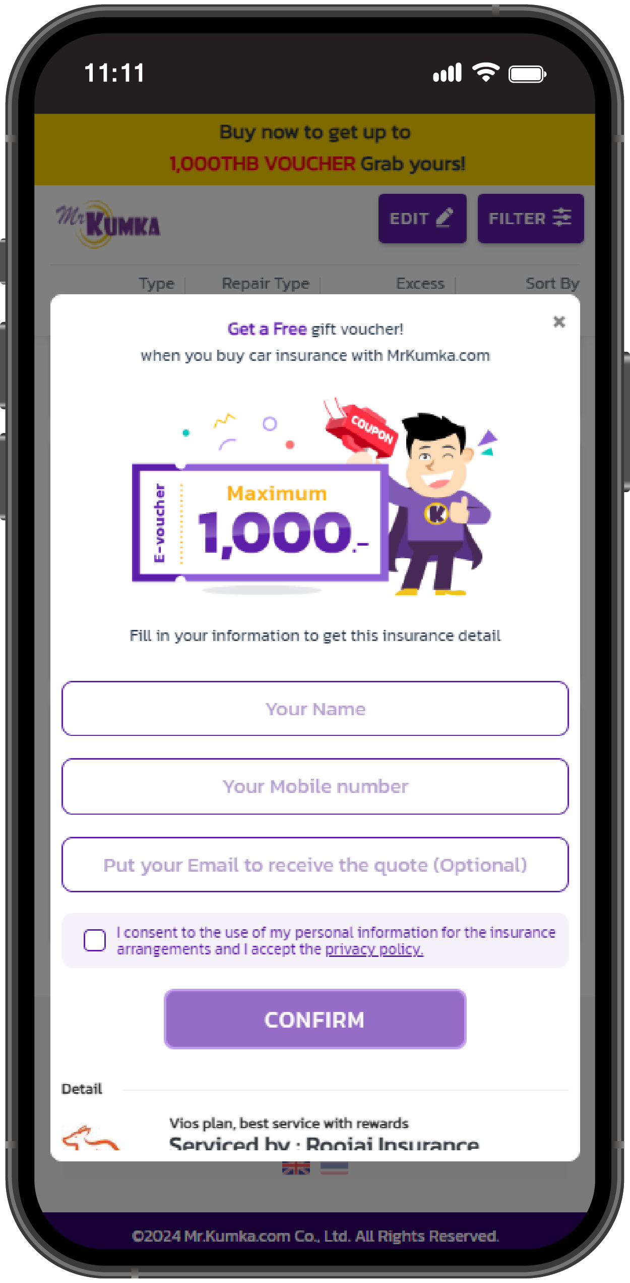 Confirm your purchase  